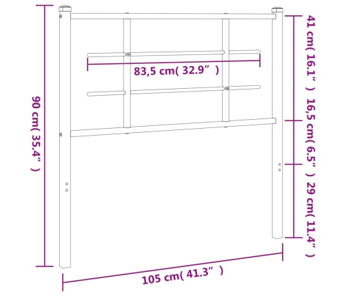 Cabecero de metal blanco 100 cm