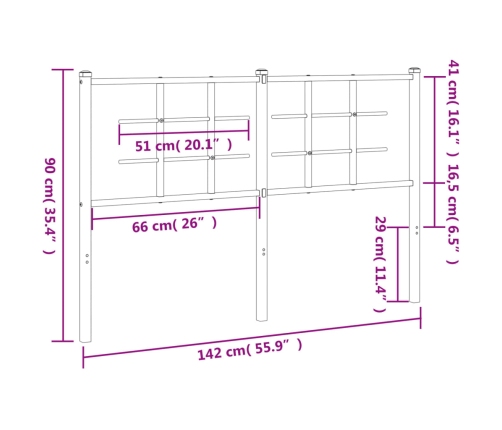 Cabecero de metal blanco 135 cm