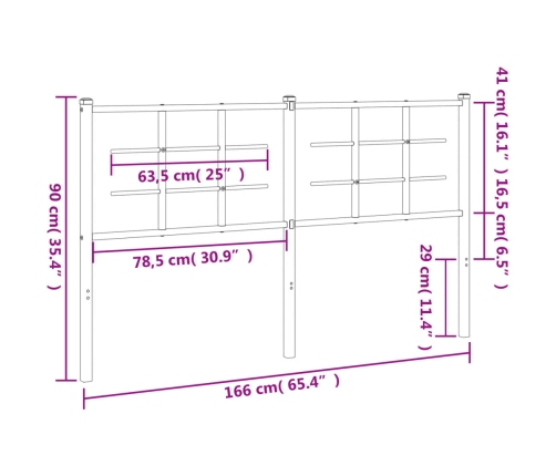 Cabecero de metal blanco 160 cm