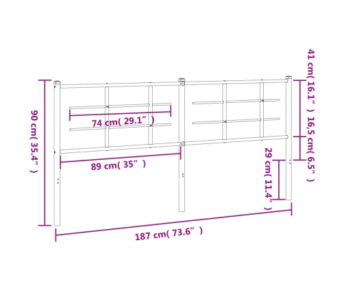 Cabecero de metal blanco 180 cm