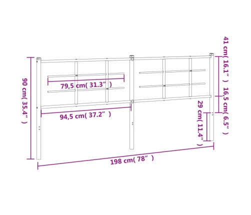 Cabecero de metal blanco 193 cm