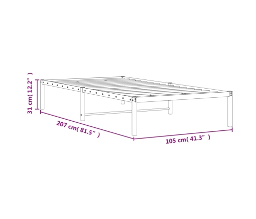 Estructura de cama sin colchón metal negro 100x200 cm