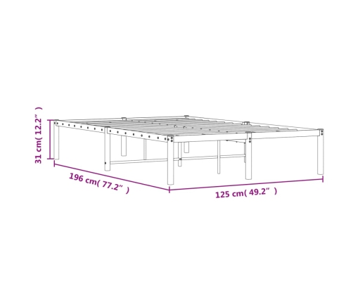 Estructura de cama sin colchón metal negro 120x190 cm