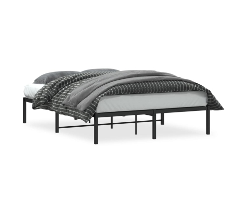 vidaXL Estructura de cama de metal negro 140x190 cm