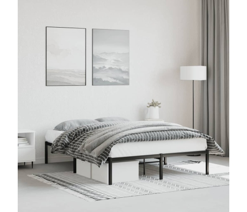 vidaXL Estructura de cama de metal negro 140x190 cm