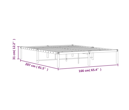 Estructura de cama sin colchón metal negro 160x200 cm