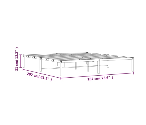 Estructura de cama de metal negro 180x200 cm