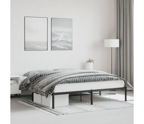 Estructura de cama de metal negro 180x200 cm