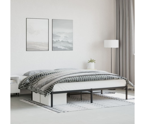 Estructura de cama sin colchón metal negro 193x203 cm