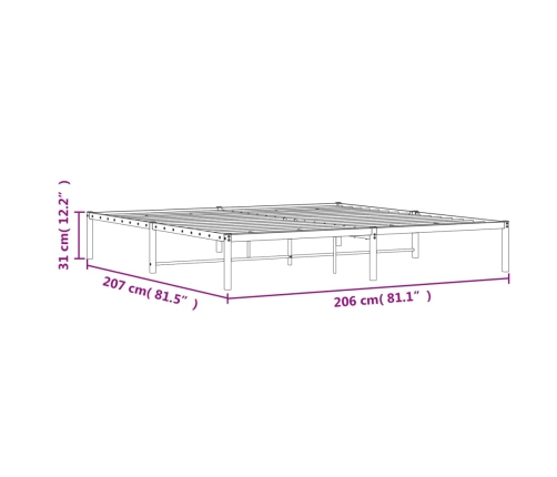 vidaXL Estructura de cama de metal negro 200x200 cm