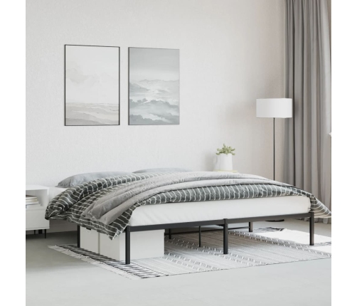 vidaXL Estructura de cama de metal negro 200x200 cm