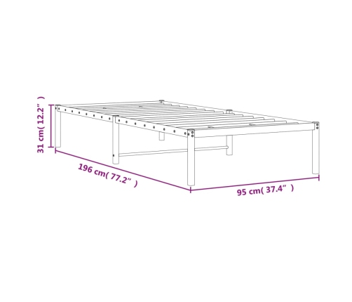 Estructura de cama sin colchón metal blanco 90x190 cm