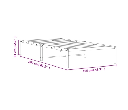 Estructura de cama sin colchón metal blanco 100x200 cm