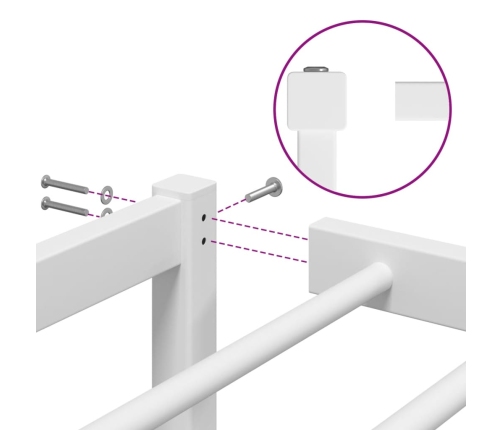 Estructura de cama sin colchón metal blanco 120x200 cm