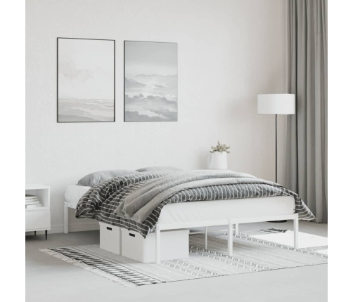 Estructura de cama de metal blanca 135x190 cm