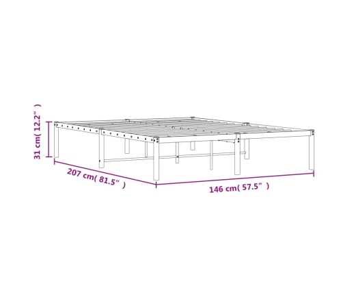 Estructura de cama sin colchón metal blanco 140x200 cm