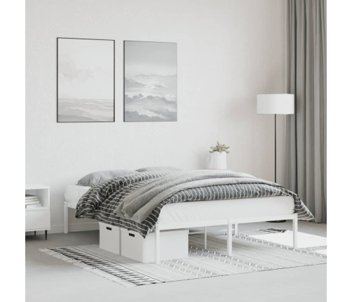 Estructura de cama sin colchón metal blanco 140x200 cm
