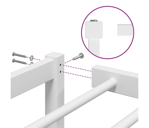 Estructura de cama sin colchón metal blanco 180x200 cm