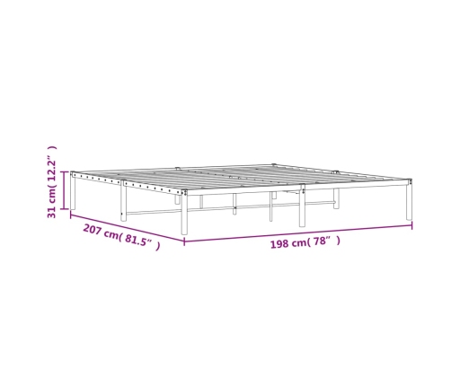 Estructura de cama de metal blanco 193x203 cm