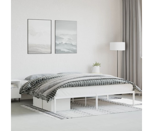 Estructura de cama de metal blanco 193x203 cm