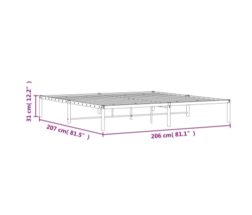 Estructura de cama sin colchón metal blanco 200x200 cm