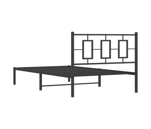 Estructura cama sin colchón con cabecero metal negro 107x203 cm