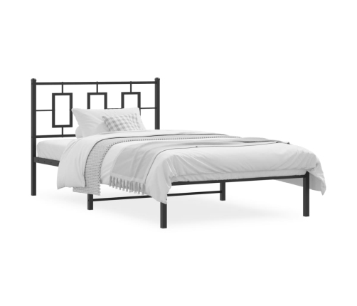 Estructura de cama con cabecero metal negro 107x203 cm