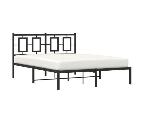 Estructura de cama con cabecero metal negro 135x190 cm