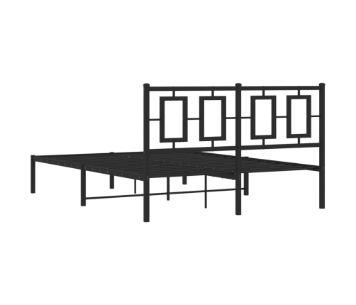 Estructura de cama con cabecero metal negro 135x190 cm