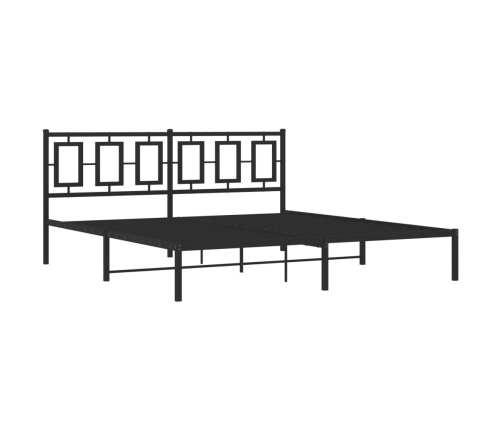 Estructura cama sin colchón con cabecero metal negro 183x213 cm