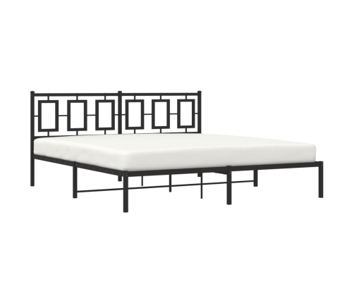 Estructura cama sin colchón con cabecero metal negro 183x213 cm