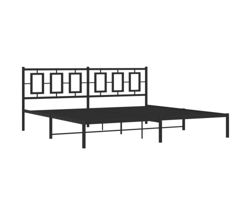 Estructura cama sin colchón con cabecero metal negro 193x203 cm