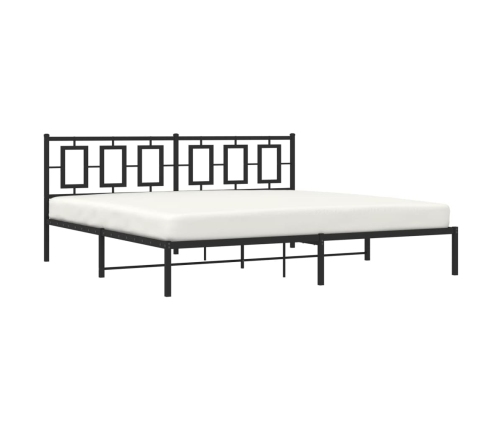 Estructura cama sin colchón con cabecero metal negro 193x203 cm