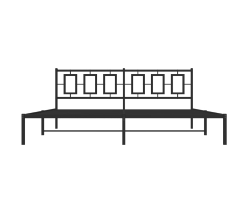 Estructura cama sin colchón con cabecero metal negro 193x203 cm