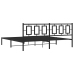 Estructura cama sin colchón con cabecero metal negro 193x203 cm