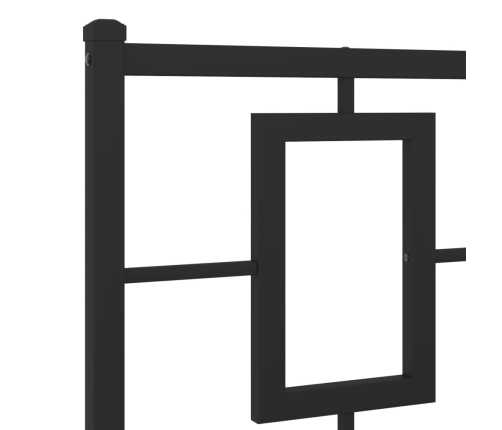 Estructura cama sin colchón con cabecero metal negro 193x203 cm