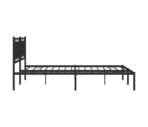 Estructura cama sin colchón con cabecero metal negro 200x200 cm