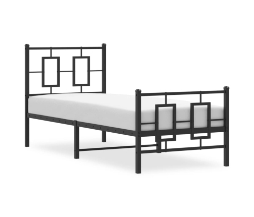 Estructura cama sin colchón con estribo metal negro 75x190 cm