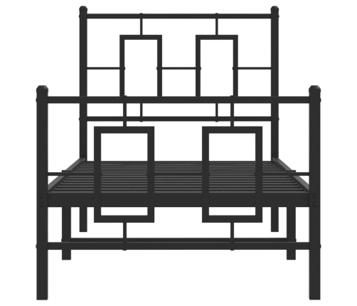 Estructura cama sin colchón con estribo metal negro 75x190 cm