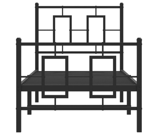 Estructura cama sin colchón con estribo metal negro 80x200 cm