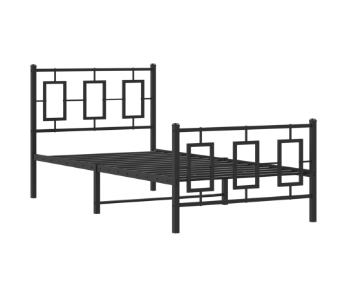 Estructura cama sin colchón con estribo metal negro 90x190 cm