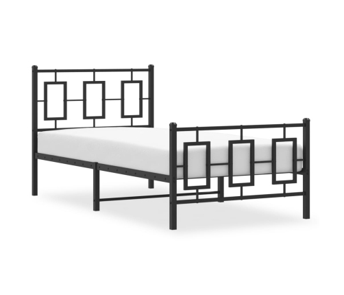 Estructura cama sin colchón con estribo metal negro 90x190 cm