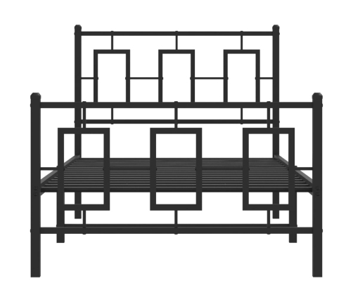 Estructura cama sin colchón con estribo metal negro 90x190 cm