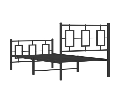 Estructura cama sin colchón con estribo metal negro 90x190 cm