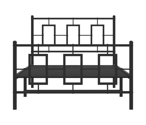 Estructura de cama con cabecero y estribo metal negro 100x190cm