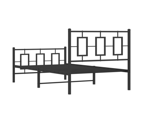 Estructura de cama con cabecero y estribo metal negro 100x190cm