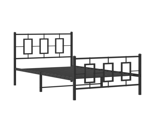 Estructura cama sin colchón con estribo metal negro 107x203 cm