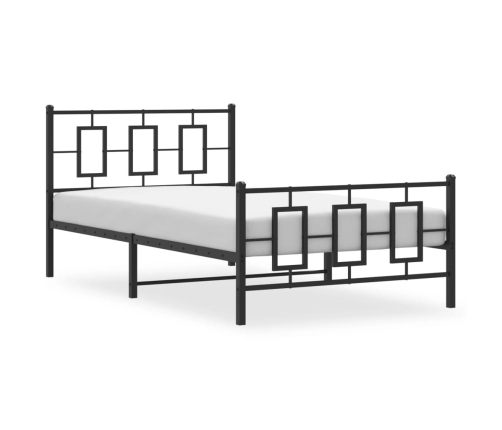 Estructura cama sin colchón con estribo metal negro 107x203 cm