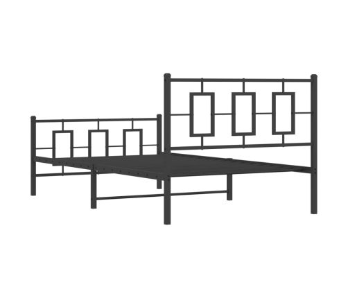 Estructura cama sin colchón con estribo metal negro 107x203 cm