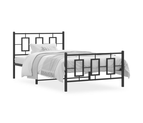 Estructura cama sin colchón con estribo metal negro 107x203 cm